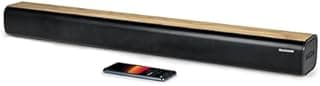 THOMSON SB402BT Bluetooth 5.0 200W Soundbar - Wireless - Black & Wood Design - USB, Optical, AUX, Wall Mount - 86cm - Remote Control - 1