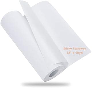 New brothread Collant Auto-Adhésif Tear Away (détachable) Stabilisateur de Broderie 12"x10Yd (30.5cmx9M) Rouleau - Poids Médium pour Tissu Gratté & Cerceau Moins Broderie - 1