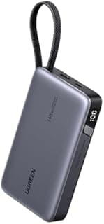 UGREEN Nexode Power Bank 20000mAh 145W Fast Charging with Built-in USB C Cable, 3-Port Laptop Portable Charger 80W Input Battery Pack Compatible with Dell, HP, ASUS, iPad, iPhone Air/17/16