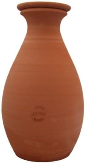 Ollas Lutton Olla Clay Vessel, Terracotta Water Pot, Water Diffuser for Plant Watering, Plant Waterer Slow Release, Self Watering Device for Outdoor Plants & Vegetable Garden 4L