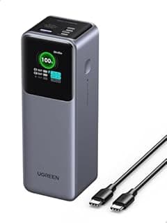 UGREEN Nexode Power Bank 25000mAh 200W PD 3.1 Laptop Portable Charger Fast Charging Smart Digital Display Battery Pack Compatible with Dell, HP, ASUS, iPad, iPhone Air/17/16, Galaxy S25, AirPods