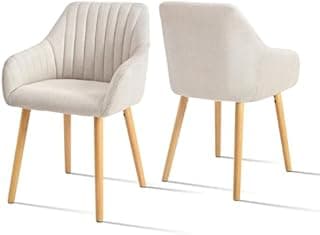 Goeurvant Chaises Beige Salle à Manger Lot de 2 avec Acco…