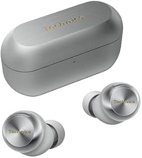 Technics EAH-AZ100E-S Wireless Earbuds with Noise Cancelling, Multipoint Bluetooth, Voice Focus AI, Comfortable In-Ear Headphones, Silver