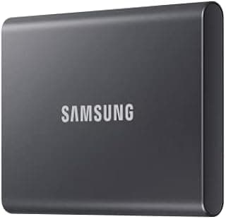 Samsung SSD Externe T7 1 To, Gris titane, MU-PC1T0T/WW, Vitesse de lecture/écriture jusqu'à 1050 Mo/s, Sécurisation par mot de passe - 1