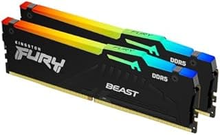 Kingston FURY Beast Black RGB 16GB (2x8GB) 6000MT/s DDR5 CL30 DIMM Desktop Gaming Memory Kit of 2 AMD EXPO/ Intel XMP - KF560C30BBEAK2-16