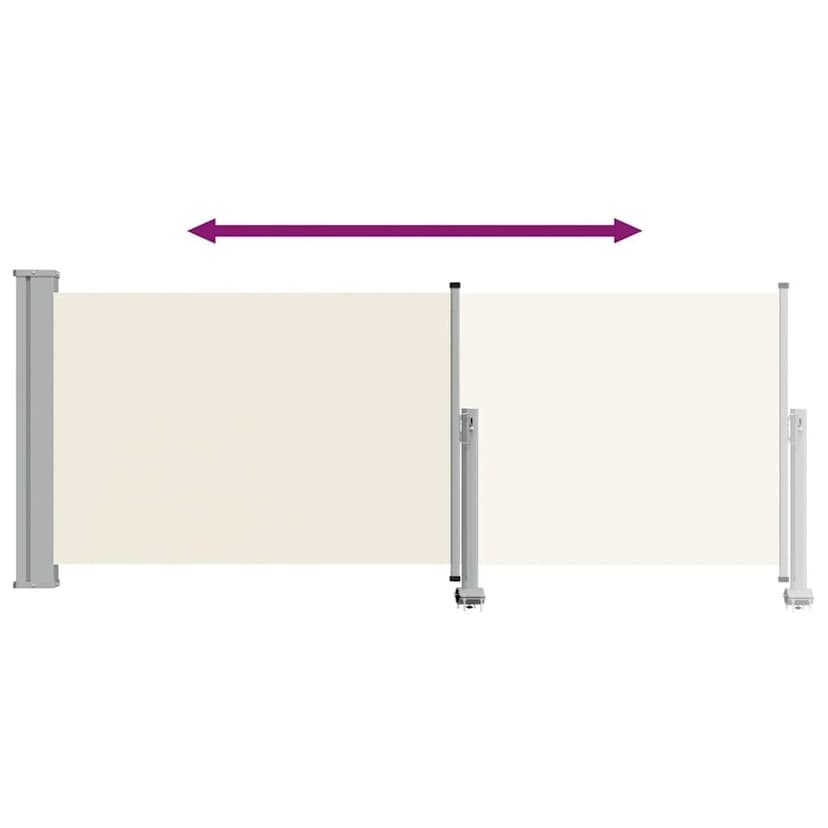 vidaXL Patio Retractable Side Awning 100x300cm Cream Garden Screen Canopy - 8
