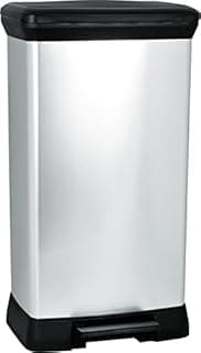 CURVER DECOBIN Waste Bin, Plastic, Silver Metallic