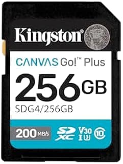 Kingston Canvas Go Plus SDXC Memory Card Gen4 200MB/s C10 UHS-I U3 V30 256GB-SDG4/256GB - 1