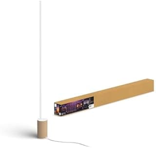 Philips Hue Gradient Signe White & Colour Ambiance [Oak Finish] Smart Table Light LED with Bluetooth. for Bedroom, Livingroom. Works with Alexa, Google Assistant and Apple HomeKit. - 1