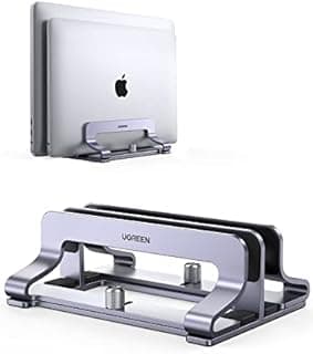 UGREEN 2 en 1 Support Ordinateur Portable Vertical Laptop Stand en Aluminium Double Porte Bureau Réglable Compatible avec MacBook Pro Air MateBook Chromebook Surface Dell HP iPad - 1