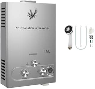 PEIXU 16L Chauffe-eau à Gaz,16L/min,Instantané Chauffe Bain à Gaz Propane ou Butane,32KW Chaudière Instantanée à GPL avec Mode Hiver et Mode été pour Maison Camping Caravane
