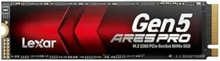 Lexar ARES PRO 2 To Gen5 NVMe M.2 SSD, PCIe 5.0 x 4 SSD interne, jusqu'à 14 000 Mo/s en lecture – pour applications IA, jeu AAA, édition vidéo, compatible avec PC, ordinateurs portables et PS 5