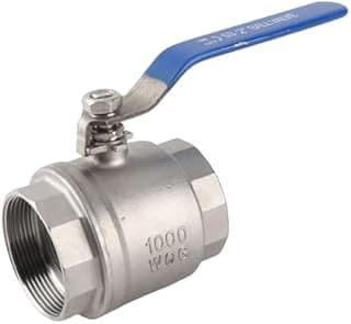 304 Stainless Steel Ball Valve 2 Inch Two Piece Female Thread Ball Valve Full Bore Lever Handle DN50 1000 WOG Suitable for Water, Oil and Non-flammable Gas - 1