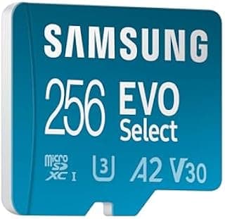 Samsung EVO Select (2024) microSD card + SD adapter, 256GB, Memory card for smartphone and tablet, UHS-I U3, 4K UHD, Full HD, 160 MB/s Read, MB-ME256SA/EU - 1
