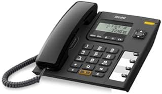 ALCATEL T56 - Téléphone Fixe Filaire - Écran Numérique - Mains Libres - Journal Des Appels Reçus - Touche Rappel - 4 Mémoires Directes - Noir - 1