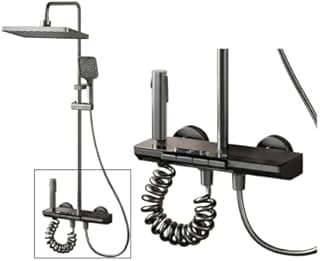 INEX EUROPA Colonne de Douche Noire Gris Titane avec Tête…