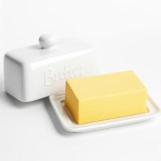HONZUEN Large Ceramic Butter Dish with Lid for 500g & 250…