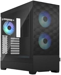 Fractal Design Pop Air RGB Black - Tempered Glass Clear Tint - Honeycomb Mesh Front – TG side panel - Three 120 mm Aspect 12 RGB fans included – ATX High Airflow Mid Tower PC Gaming Case - 1