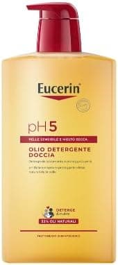 Eucerin PH5 Shower Cleansing Oil 1L Body Cleansing Oil with Natural Oils for Gentle Daily Cleansing, Olive Oil for Dry and Sensitive Skin for the Whole Family
