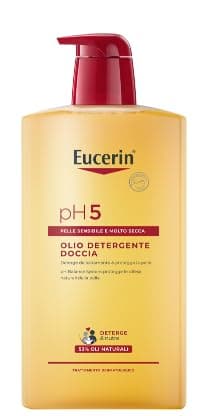 Eucerin PH5 Shower Cleansing Oil 1L Body Cleansing Oil with Natural Oils for Gentle Daily Cleansing, Olive Oil for Dry and Sensitive Skin for the Whole Family