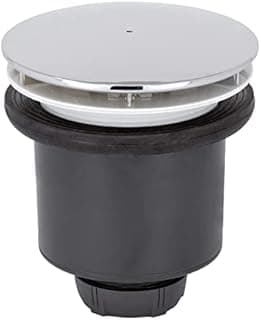Wirquin 30723746 Bonde de douche Tourbillon à sortie verticale pour receveurs ø90 avec dôme en ABS, chromé, Gris