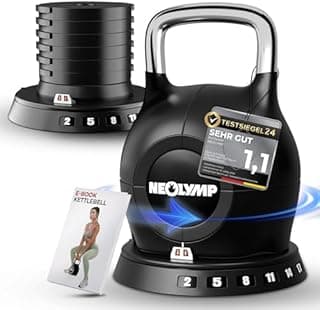 NEOLYMP Kettlebell Set 2-20 kg - 7-in-1 Adjustable Kettle…