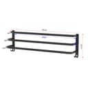 HONPHIER Towel Rails Wall Mounted 3 Tier Towel Rack With Hooks Space Aluminum Towel Rack Bathroom Towel Holder No Fading Towel Shelves For Kitchen Bathroom Toilet Hotel Office (Black, 50CM) - 2