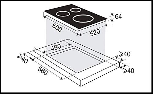 Sauter SPI9544B plaque Noir Intégré 60 cm Plaque avec zone à induction 3 zone(s) - 4