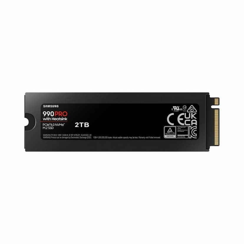SAMSUNG - 990 PRO - SSD interno - 2 TB - Con dissipatore di calore - PCIe 4.0 - NVMe 2.0 - M2 2280 - Fino a 7450 MB/s (MZ-V9P2T0GW) - 2