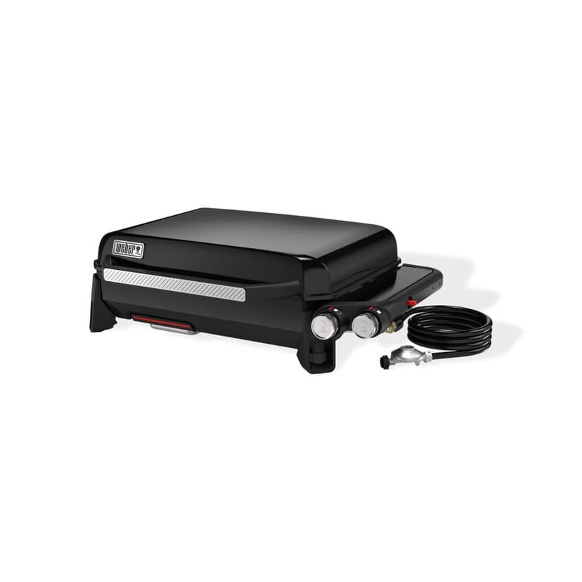 Weber Slate GP 56 cm Premium Plancha Grill / 2 Burners, Even Heat to the Rim, Up to 260 °C, Porcelain Enamelled Non-Stick Grill Surface (56 x 41 cm), Height-Adjustable Feet, Black - 1