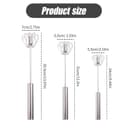 Handheld Mixer, Stainless Steel Semi-Automatic Whisk, Rotating Semi-Automatic Egg Beater, Hand Push Mixer Stirrer Tool for Cooking Kitchen Home Egg Milk (3 Pack) - 2