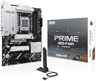 ASUS Prime X870-P WiFi – Carte mère Gaming AMD Ryzen AM5 X870 ATX (DDR5, 14+2+1 (80A) DrMOS, PCIe 5.0, 4 x M.2, USB4, HDMI, WiFi 7, Aura Sync RGB) - 1