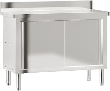 vidaXL Stainless Steel Kitchen Work Table-110x50x90 cm, S…