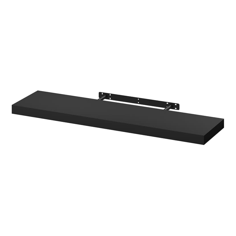 WOLTU Floating Shelves, Black Floating Shelves for Wall with Strong Bracket,Ideal Home Decor Accessories for Bedroom,Living Room,Office,Bathroom,Kitchen,Wood,90cm RG9370sz-UK - 1