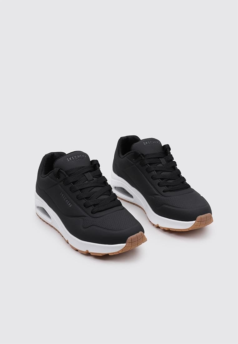 Skechers Men's Uno Stand on Air Sneaker, Dark Black Durabuck Trim, 8 UK - 2