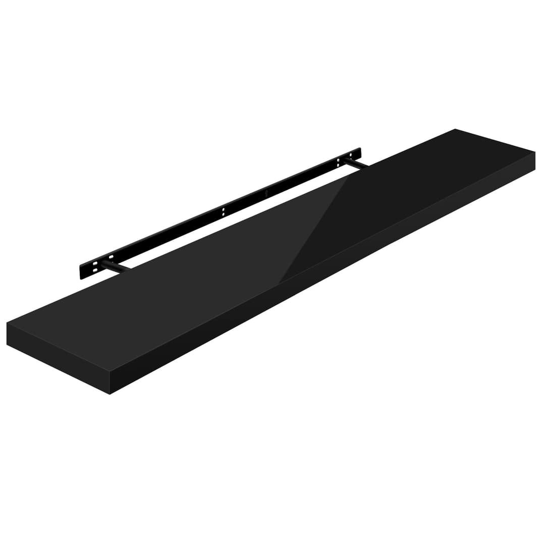 WOLTU Floating Wall Shelf High Gloss Black, CD DVD Shelf …