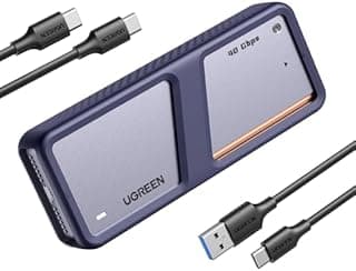 UGREEN Boîtier M.2 SSD NVMe 40 Gbps USB Adaptateur Disque Dur Externe PCIe Aluminium M2 2230 2242 2260 2280 Supporte Thunderbolt 3/ 4 Compatible avec iPhone 17 Pro Max Air Mac MacBook PC PS5 Xbox