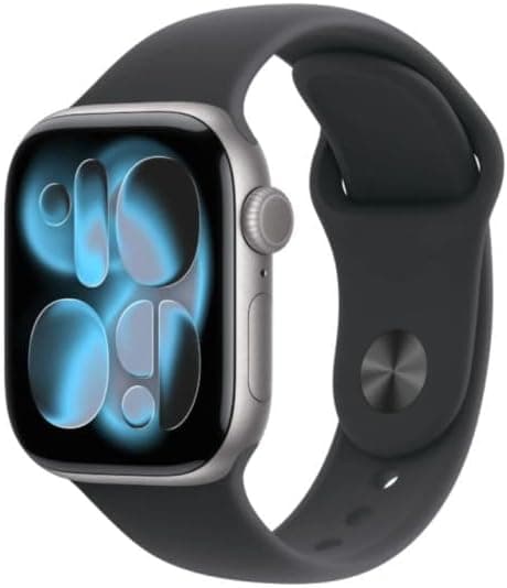 Apple Watch Series 11 space grey aluminium 46mm black sport band Size S/M