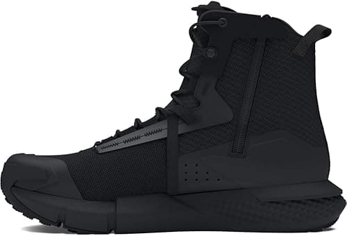Under Armour UA Charged Valsetz Zip Bottes tactiques pour hommes, chaussures d'alpinisme confortables avec fermeture éclair latérale, noir/noir/gris