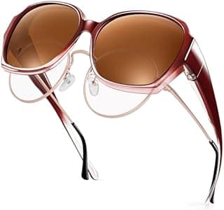 URUMQI Surlunettes de Soleil Femme, Sur Lunettes Polarisée avec protection UV400 polarisantes Lunette pour Cyclisme, Pêche, Conduite, Voyage, Sport