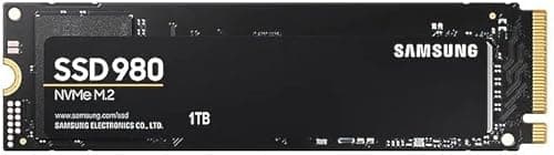 Samsung 980 1 TB PCIe 3.0 (up to 3.500 MB/s) NVMe M.2 Internal Solid State Drive (SSD) (MZ-V8V1T0BW)