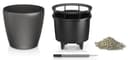 Lechuza Self Watering Plant Pot CLASSICO 43 LS Garden Flower Indoor and Outdoor Plastic Planter with Drainage Hole D43 H40 cm Charcoal Metallic - 9