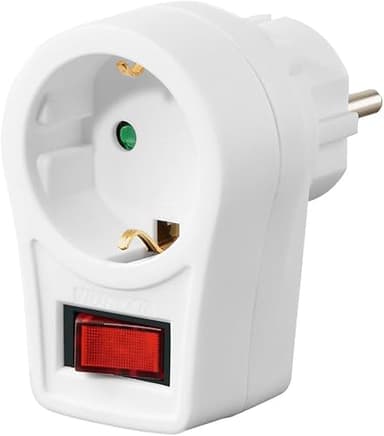 Adaptateur de prise avec contact de protection Blanc