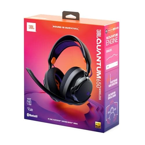 JBL Quantum 650 Wireless Bluetooth Gaming Headset with JBL Quantum Spatial Sound, Noise Cancelling Mic, USB-C Cable, 45H Battery Life and Replaceable Parts, Multiplatform Compatibility, Black - 9