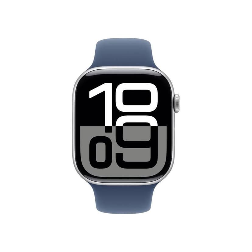 Apple Watch Series 10 (46 mm GPS) Montre connectée avec Boîtier en Aluminium Argent et Bracelet Sport Denim (M/L). Suivi de l’activité Physique, app ECG, écran Retina Toujours activé - 2