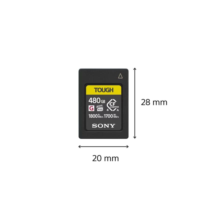 Sony CEA-G Series TOUGH 480GB CFexpress Type A Memory Card – VPG400 Ultra High Speed (Up to 1800MB/s Read & 1700MB/s Write) – Prof 4K/8K Video, Bend-Proof, Waterproof & Shockproof – CEAG480T.CE7 - 2