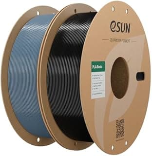 eSUN PLA Filament 1.75mm, PLA Basic 3D Printer Filament Dimensional Accuracy +/- 0.05mm, 1KG per Spool, 2 Spools 3D Printing Filament,Grey and Black - 1