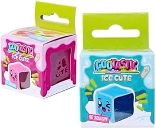 Simba 105953998 Gootastic Ice Cute Squishy Cube for Children and Adults (5 x 5 cm) - Cube Anti-Stress Ball, Stress Relief Toy from 3 Years, Random Selection of 2 Colours