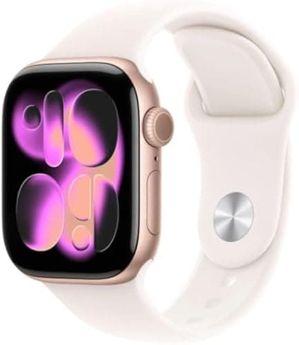 Apple Watch Series 11 [GPS 42mm] Smartwatch with Rose Gold Case and Soft Pink Sport Band, Sleep Score, Activity Tracker, Health Tracker, Always On Screen