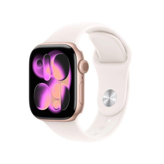 Apple Watch Series 11 [GPS 42mm] Smartwatch with Rose Gold Case and Soft Pink Sport Band, Sleep Score, Activity Tracker, Health Tracker, Always On Screen - 1